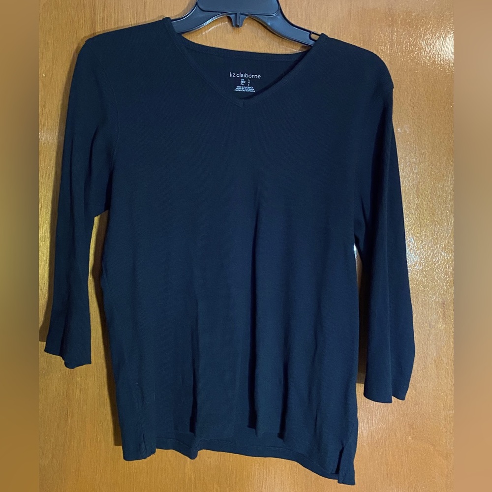 Liz Claiborne Women’s Black V Neck Sweater Large